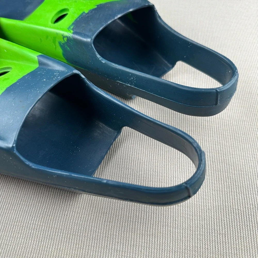 Voit Duck Feet Custom Model Swim Fins Navy Blue Lime Green XS 3-5 Rubber